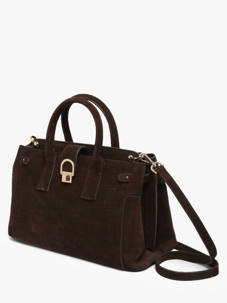 Sac Porté Main M Equestre Croco Cuir Etrier Marron equestre croco EEQC142M vue secondaire 1