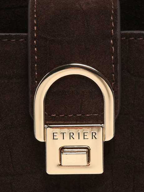 Satchel S Equestre Croco Leather Etrier Brown equestre croco EEQC142S other view 2