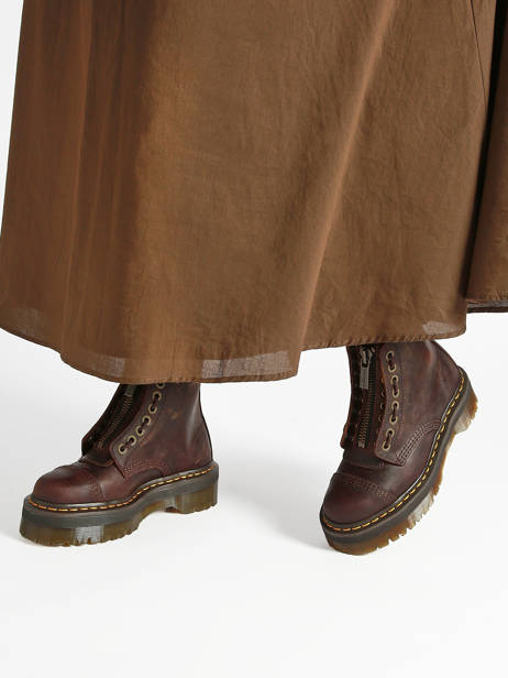 Boots Plateforme En Cuir Dr martens Marron women 40910200 vue secondaire 1