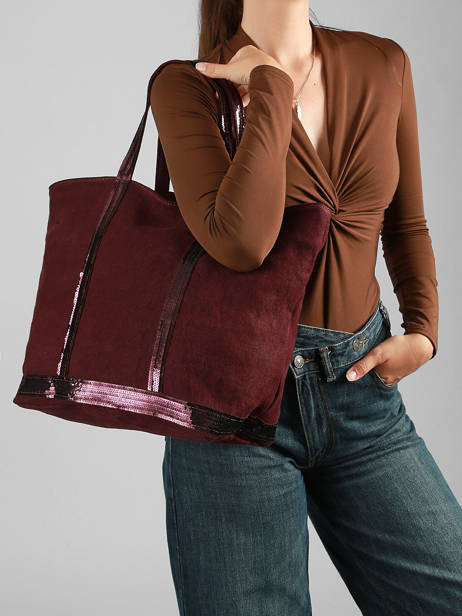 Le Cabas L Lin Paillettes Vanessa bruno Violet cabas lin 31V40409 vue secondaire 1