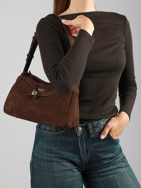 Shoulder Bag Ella Suede Guess Brown ella SG975418 other view 1