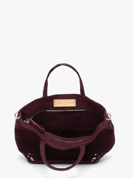 Sac Bandoulière Baby Cabas Lin Paillettes Vanessa bruno Violet cabas lin 31V40410 vue secondaire 3