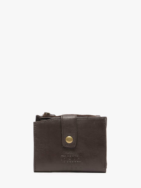 Porte-monnaie Porte-cartes Cow Cuir Basilic pepper Marron cow BCOW94