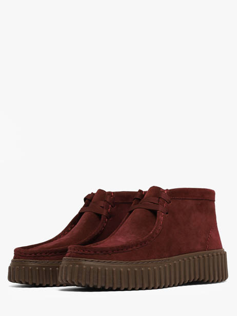 Chaussures Derbies Montante En Cuir Clarks Rouge women 26329426 vue secondaire 1