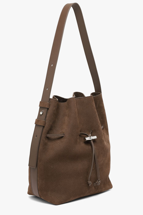 Longchamp Le roseau coulisse nubuck Sacs porté main Marron