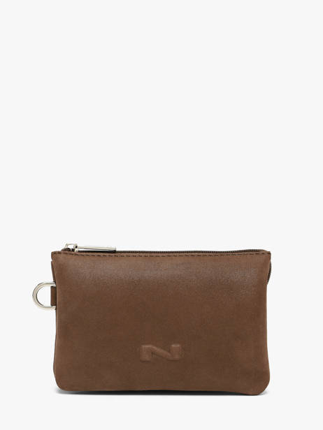Porte-monnaie Cuir Nathan baume Marron dynasty NG