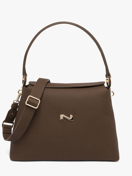 Sac Porté épaule Camelia Cuir Nathan baume Marron eden 5