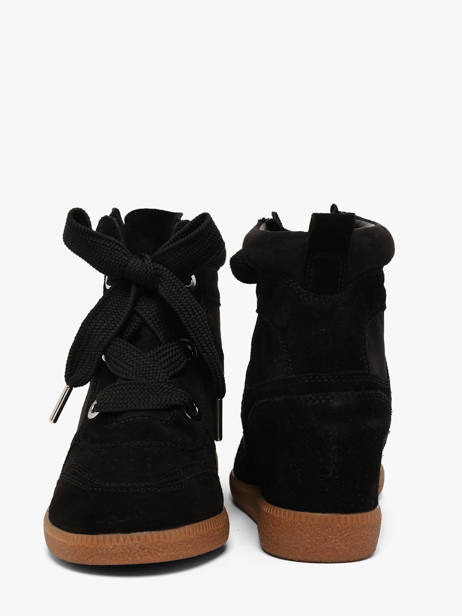 Wedge Sneakers In Leather Steve madden Black women 11005881 other view 2