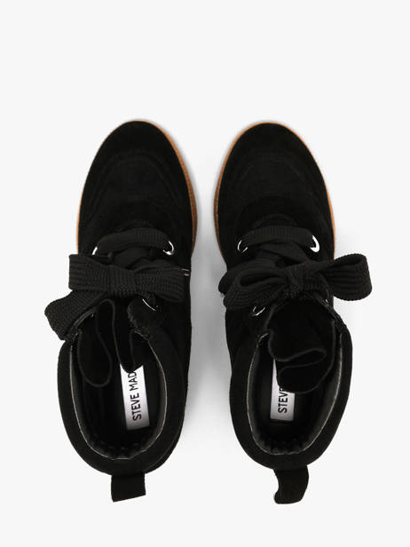 Wedge Sneakers In Leather Steve madden Black women 11005881 other view 3