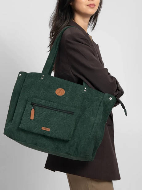 Sac Porté épaule A4 Adventurer Polyester Recyclé Cabaia Vert adventurer TOTEBAGL vue secondaire 1