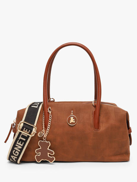 Sac Porté Main Cadenas Lulu castagnette Marron cadenas BARACK