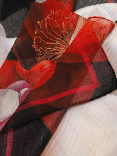 Polyester Scarf Flowers 80x180 Desigual Black rosea 26WAWA17 other view 1