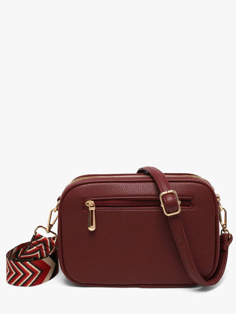 Sac Bandoulière Grained Flora & co Rouge grained F6967OR vue secondaire 3
