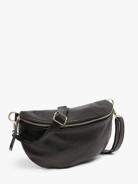 Sac Banane Cuir Milano Noir caviar CA21123O vue secondaire 2