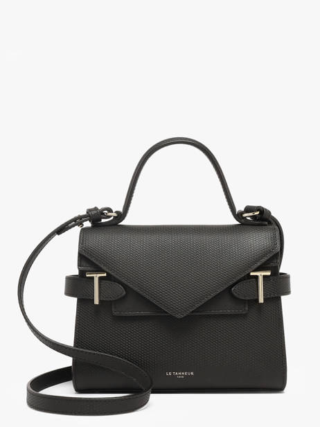 Sac Bandoulière S Double Rabat Emilie Cuir Le tanneur Noir emily TEMI1003