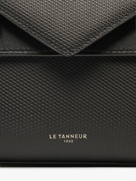 Sac Bandoulière S Double Rabat Emilie Cuir Le tanneur Noir emily TEMI1003 vue secondaire 3