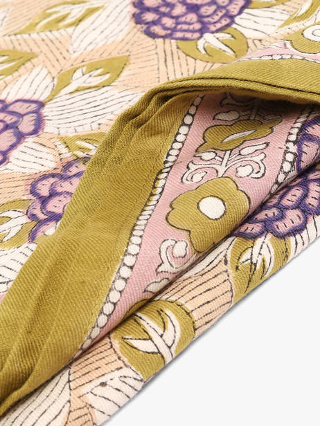 Grand Foulard Pénélope 100 X 100 Byzantine Jaune foulard PEN vue secondaire 2