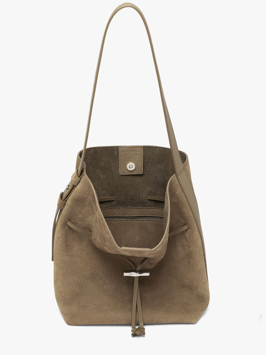 Longchamp Le roseau coulisse nubuck Sacs porté main Marron