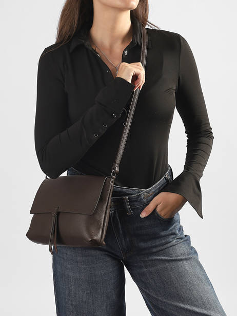 Sac Bandouliere Vintage Flora & co Marron grained F8044 vue secondaire 1