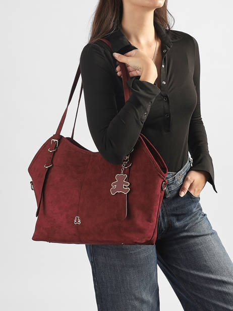 Shoulder Bag Surpique Lulu castagnette Red surpique BAKI other view 1