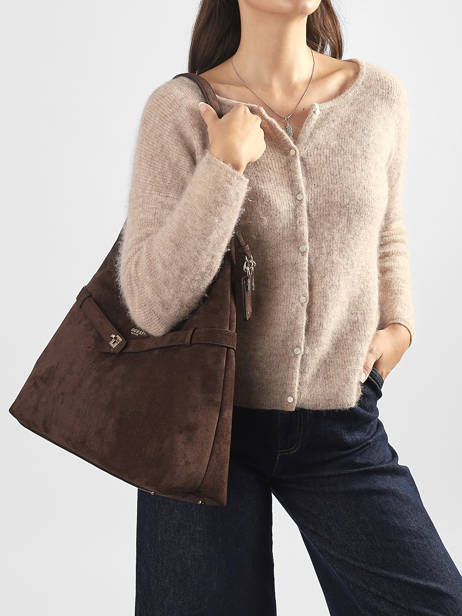 Sac Porté épaule Ella Polyester Guess Marron ella SG975401 vue secondaire 1