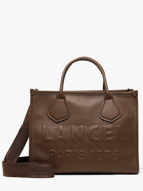 Cabas Zippé M Jour Cuir Lancel Marron jour A12996