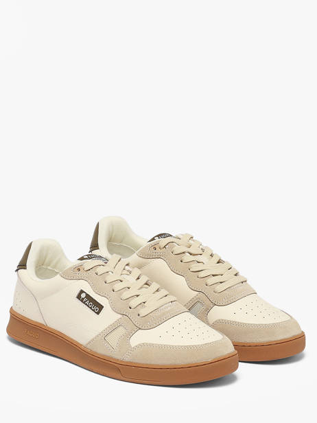 Sneakers En Cuir Faguo Beige men 26CG3209 vue secondaire 1