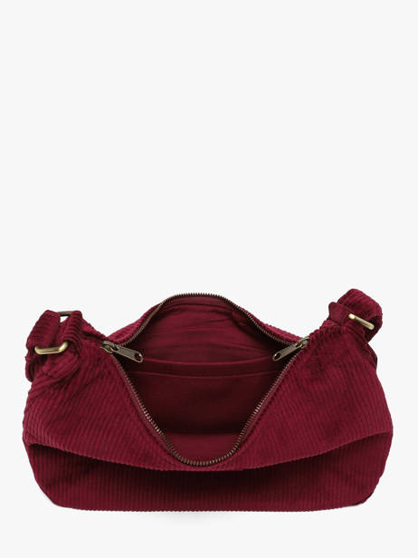 Sac Bandoulière Rosa Velours Côtelé Hindbag Rouge velours V vue secondaire 2
