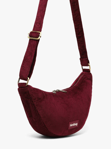 Sac Banane Velours Velours Côtelé Hindbag Rouge velours V vue secondaire 1