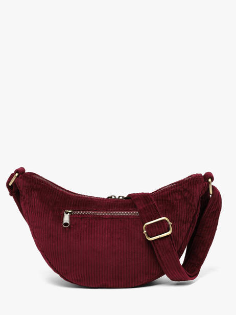 Sac Banane Velours Velours Côtelé Hindbag Rouge velours V vue secondaire 3