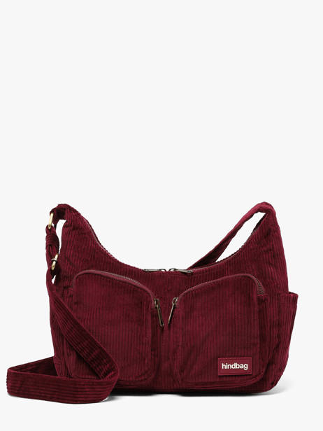 Shoulder Bag Velours Corduroy Hindbag Red velours V
