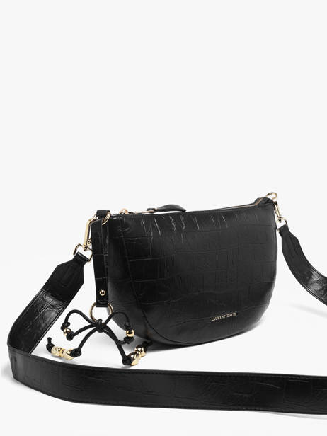 Crossbody Bag Lauren With Croc Effect Laurent david Black ld bags 709 other view 2