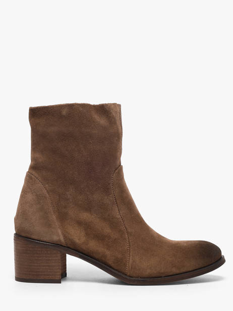 Bottines à Talon En Cuir Aliwell Marron women A225016