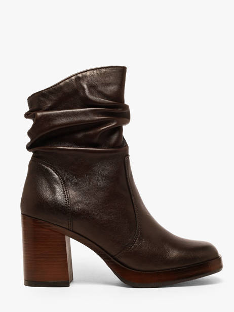 Bottines à Talon En Cuir Mjus Marron women P96227