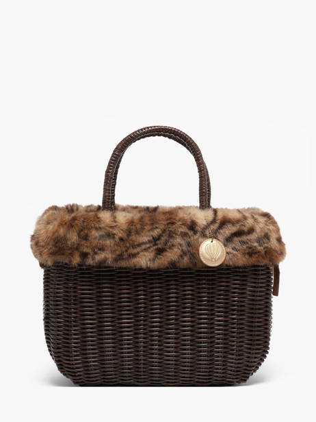 Medium Doudou Basket Bag Leopard Le voyage en panier Brown doudou M
