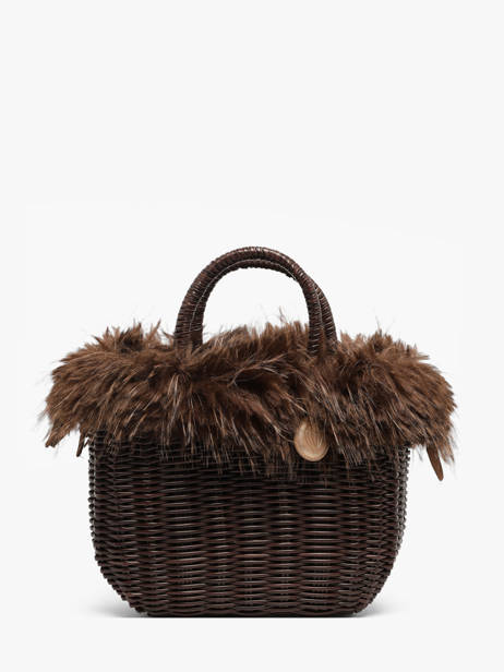 Small Doudou Basket Bag Partridge Effect Le voyage en panier Brown doudou S