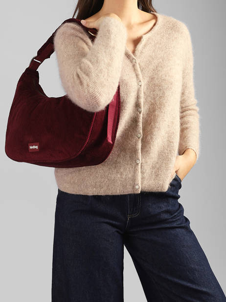 Velvet Bianca Shoulder Bag Hindbag Red velours V other view 1