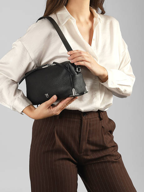 Leather Bauletto Shoulder Bag Pinko Black love bag soft 6761A3CX other view 1