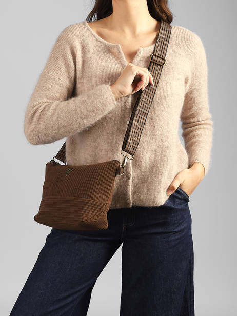 Shoulder Bag Velours Le voyage en panier Brown velours AHP304 other view 1