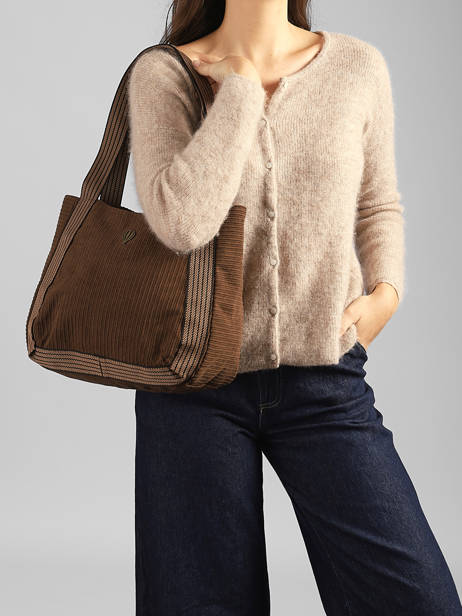 Shoulder Bag Velours Le voyage en panier Brown velours AHP308 other view 1