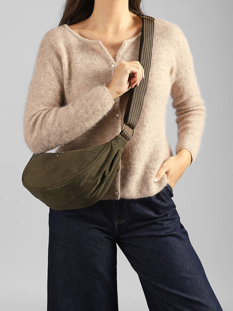 Shoulder Bag Velours Le voyage en panier Green velours AHP307 other view 1