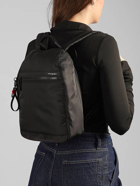 Large Vogue Backpack In Recycled Polyester Hedgren Black inner city upgrade HIC11L other view 1