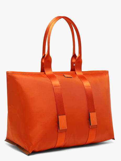 Sac Cabas Zippé L Mistral Rollable Nylon Et Cuir Lancel Orange mistral A13996 vue secondaire 1