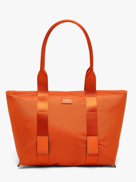 Sac Cabas Zippé M Mistral Rollable Nylon Et Cuir Lancel Orange mistral A13995
