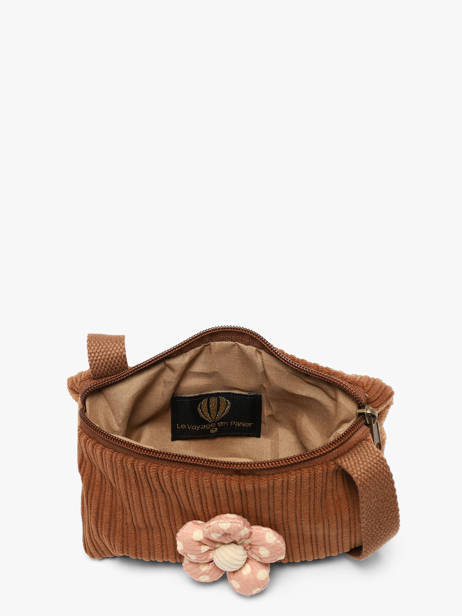 Sac Bandoulière Enfant Fleur Velours Côtelé Le voyage en panier Marron kids AHP350 vue secondaire 3