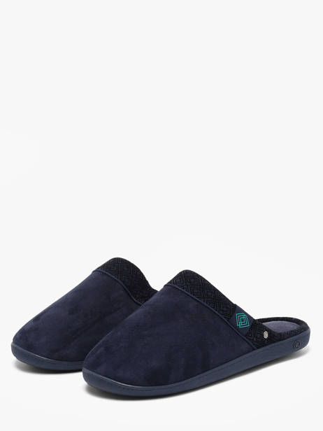 Chaussons Isotoner Bleu men 98032 vue secondaire 1