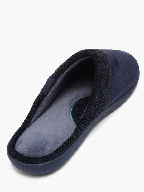 Chaussons Isotoner Bleu men 98032 vue secondaire 2