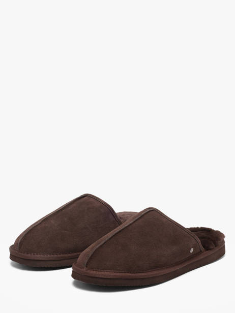 Chaussons En Cuir Isotoner Marron men 98169 vue secondaire 1
