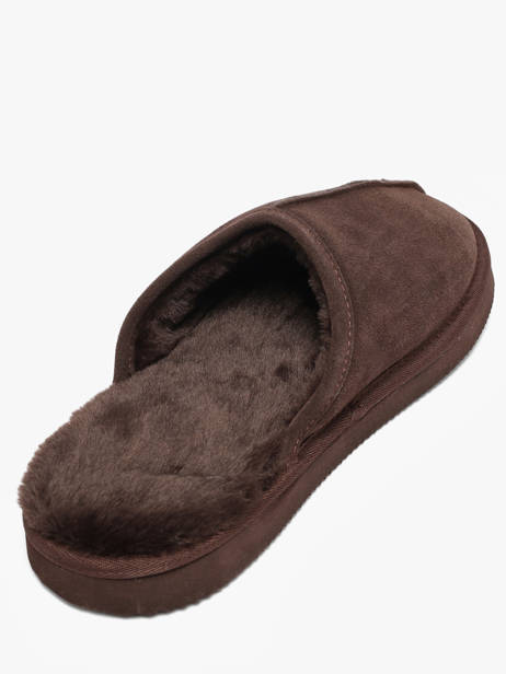 Chaussons En Cuir Isotoner Marron men 98169 vue secondaire 2