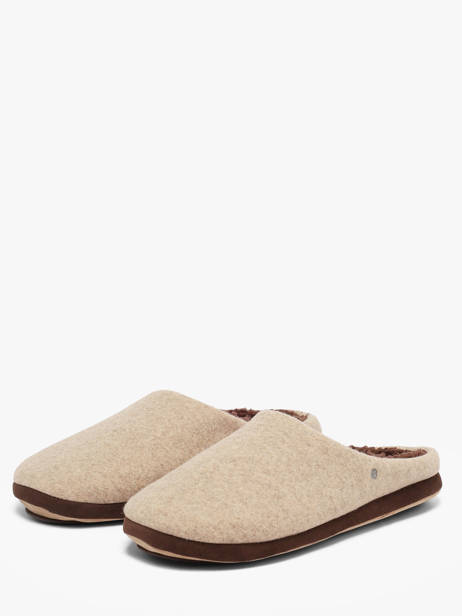 Chaussons Isotoner Beige men 98279 vue secondaire 1